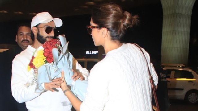 Deepika Padukone पहली बार गर्भावस्था के घोषणा के बाद दिखी सफेद कपड़ो में रणवीर सिंह के साथ